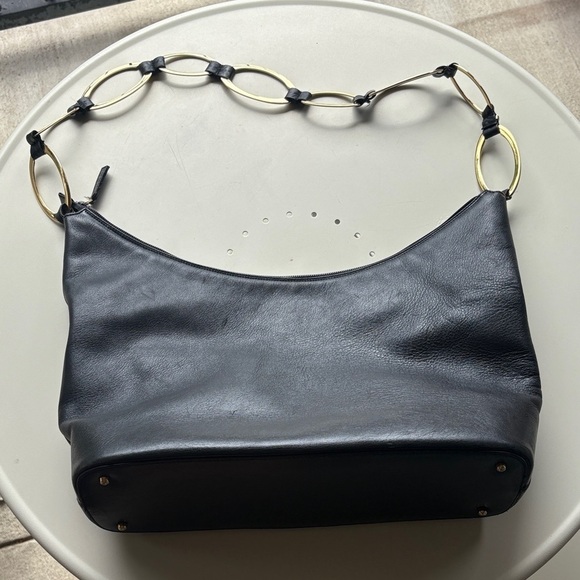Vintage Gucci Heavy Chain Black Leather Shoulder Bag from Saks Fifth Avenue - Picture 2 of 12